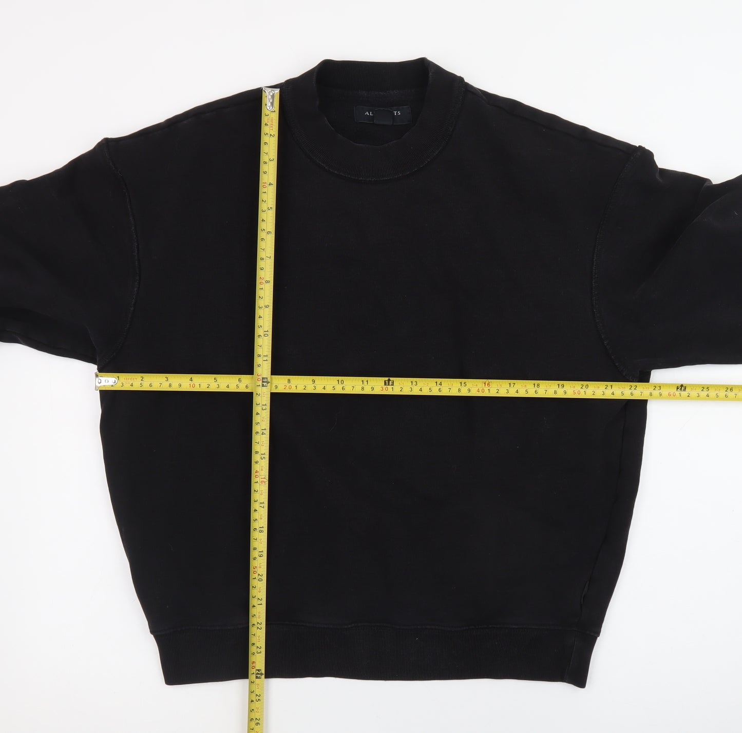 AllSaints Men's Black XS Pullover Crew Neck Sweatshirt