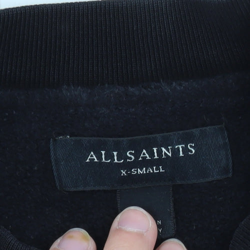AllSaints Men's Black XS Pullover Crew Neck Sweatshirt