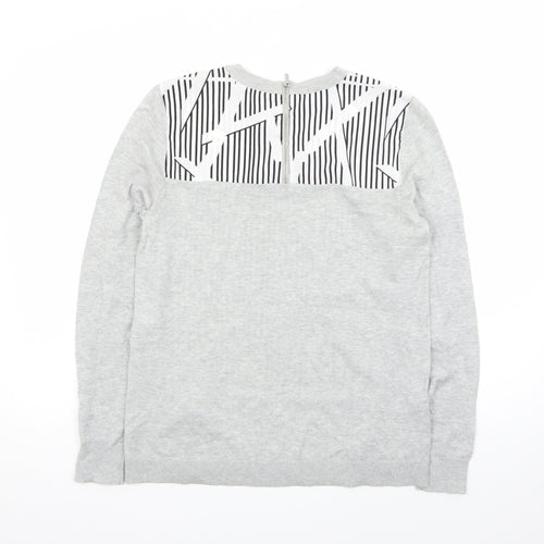 Principles by Ben de Lisi Women's Grey Geometric Long Sleeve Blouse Size 10