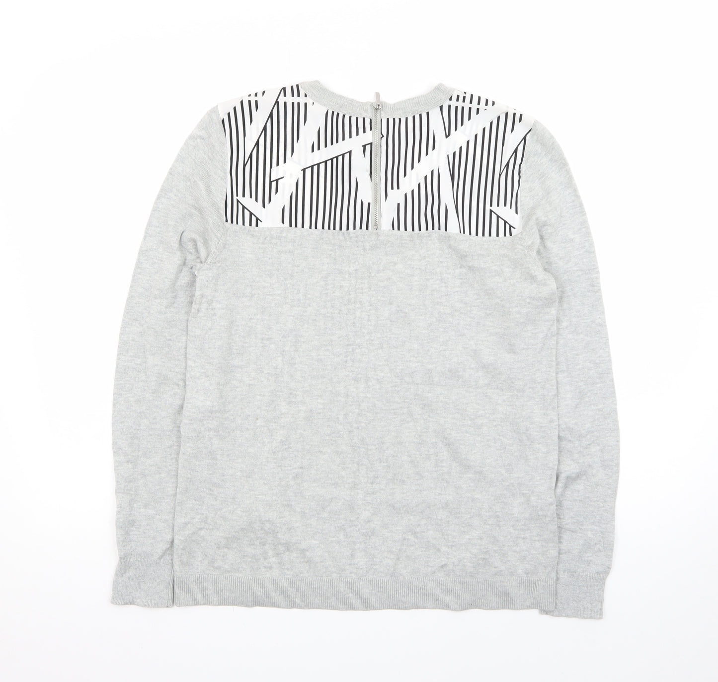 Principles by Ben de Lisi Women's Grey Geometric Long Sleeve Blouse Size 10
