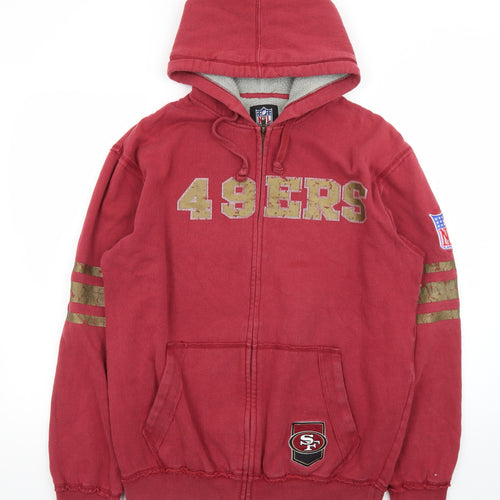 NFL Men's Red Full Zip 49ers Hoodie Size M Fleece Lined