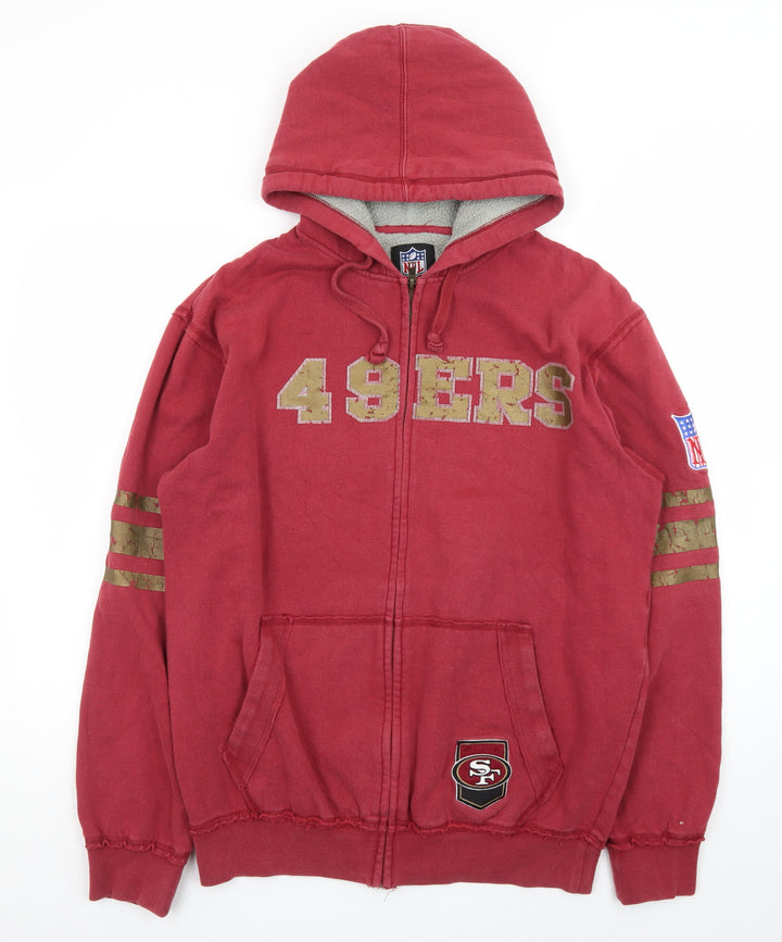 NFL Men's Red Full Zip 49ers Hoodie Size M Fleece Lined
