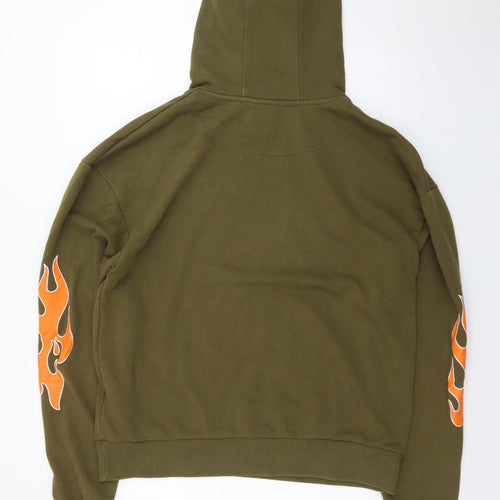 Night Addict Men's Green Graphic Skeleton Pullover Hoodie Size L