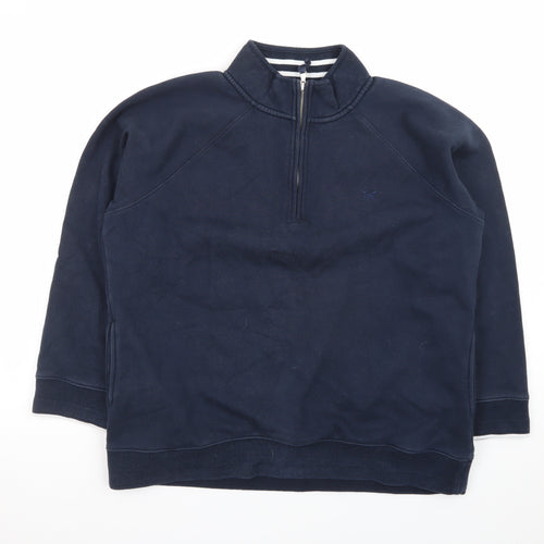 Crew Clothing Company Women Navy 1/2 Zip Sweatshirt Size 16 Cotton Blend