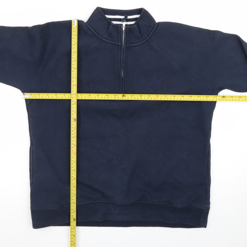 Crew Clothing Company Women Navy 1/2 Zip Sweatshirt Size 16 Cotton Blend