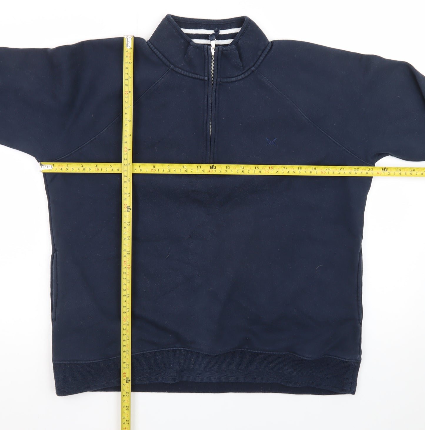 Crew Clothing Company Women Navy 1/2 Zip Sweatshirt Size 16 Cotton Blend