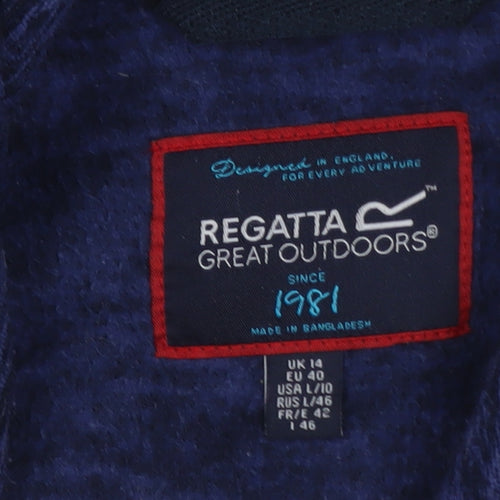 Regatta Womens Blue Soft Shell Fleece Zip Jacket Size 14