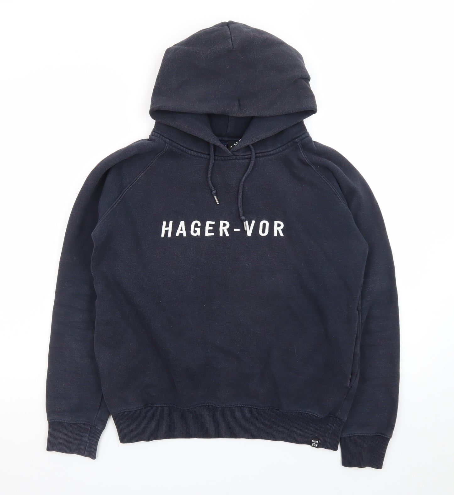 Hager Vor Men’s Blue Pullover Hoodie Medium Fleece Logo Regular Fit