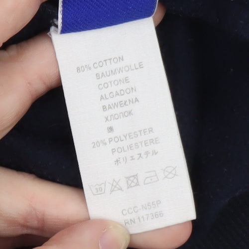 Hager Vor Men’s Blue Pullover Hoodie Medium Fleece Logo Regular Fit