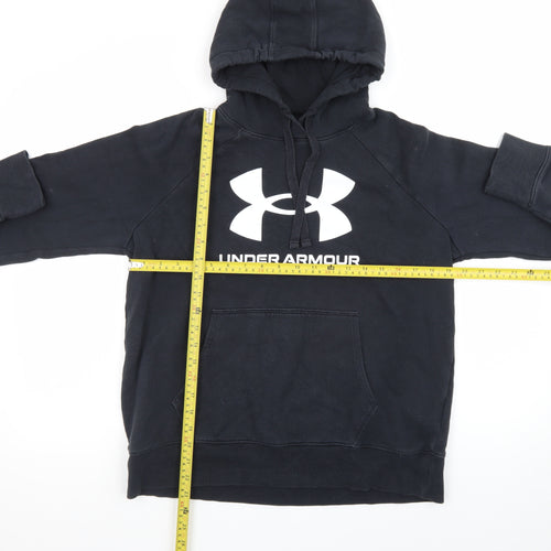 Under Armour Men’s Black Pullover Hoodie Small Graphic Logo Fleece