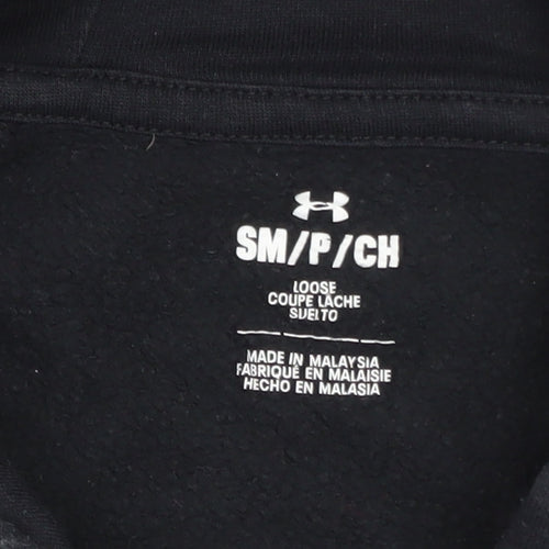 Under Armour Men’s Black Pullover Hoodie Small Graphic Logo Fleece