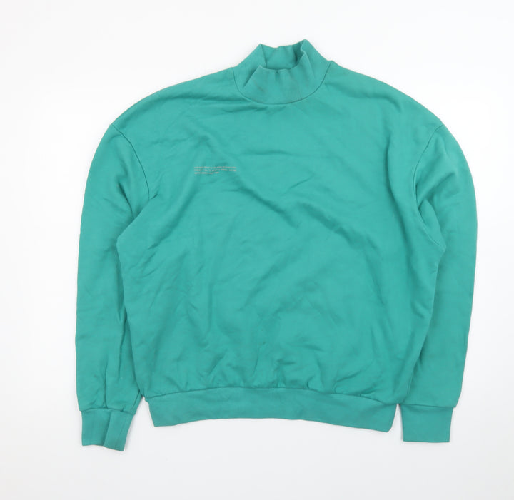 Pangaia Men's Green High Neck Organic Cotton Sweatshirt Size S