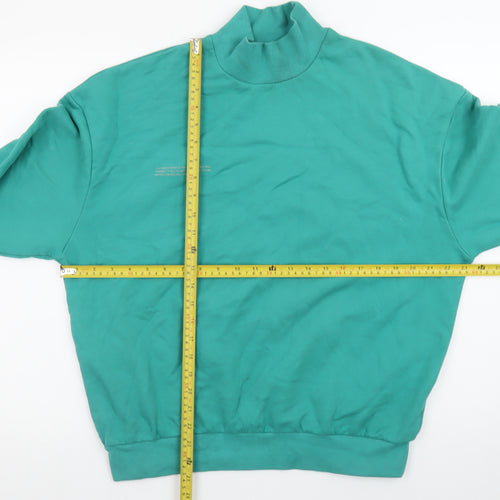 Pangaia Men's Green High Neck Organic Cotton Sweatshirt Size S