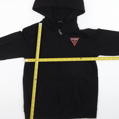 Guess Womens Black Size 12 Full Zip Hoodie Sweatshirt