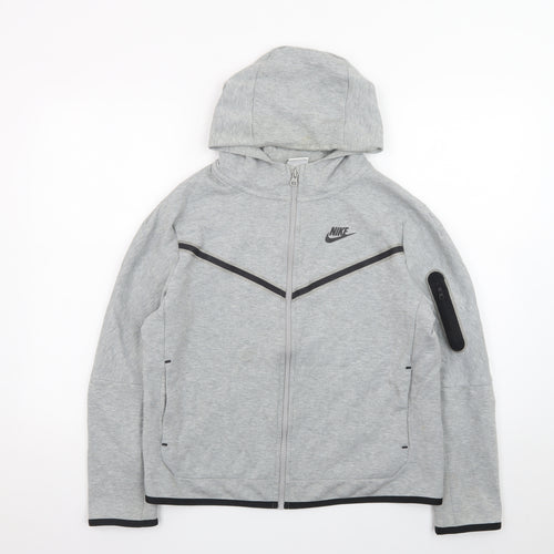 Nike Men's Grey Full Zip Hoodie L Sportswear Lightweight