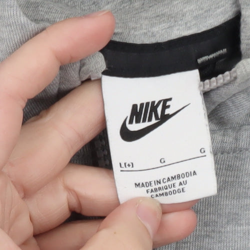 Nike Men's Grey Full Zip Hoodie L Sportswear Lightweight