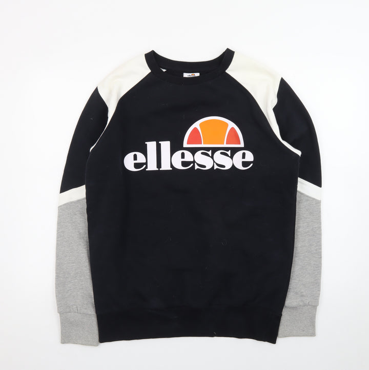 Ellesse Men's Black Colourblock Logo Sweatshirt Size M Pullover