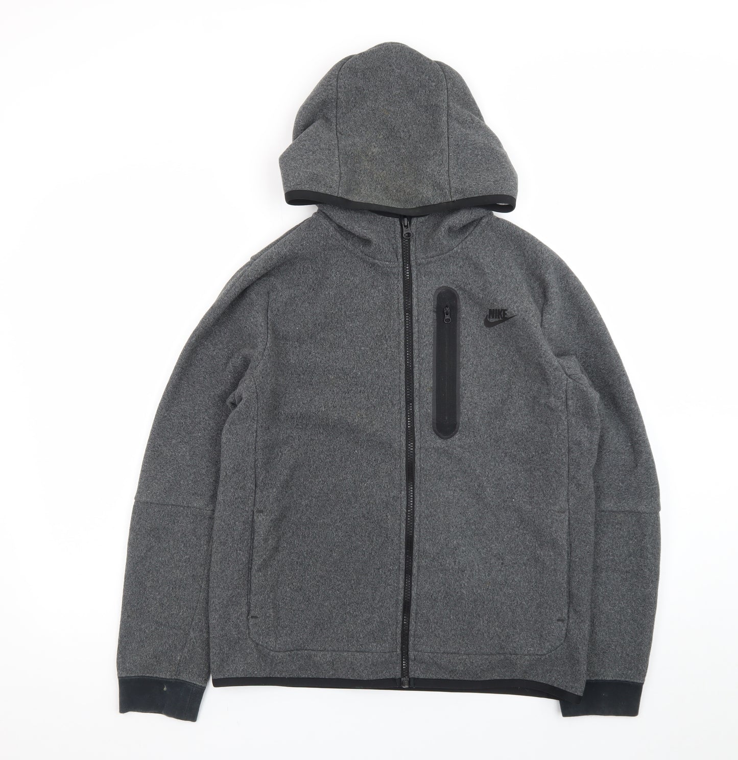 Nike Men’s Grey Full Zip Hoodie XL Fleece Sweatshirt