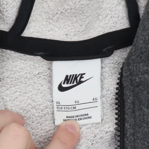 Nike Men’s Grey Full Zip Hoodie XL Fleece Sweatshirt