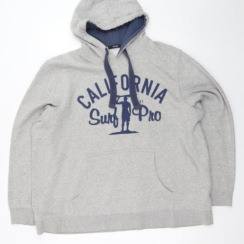George Mens Grey Pullover Hoodie XX Large California Surf Graphic