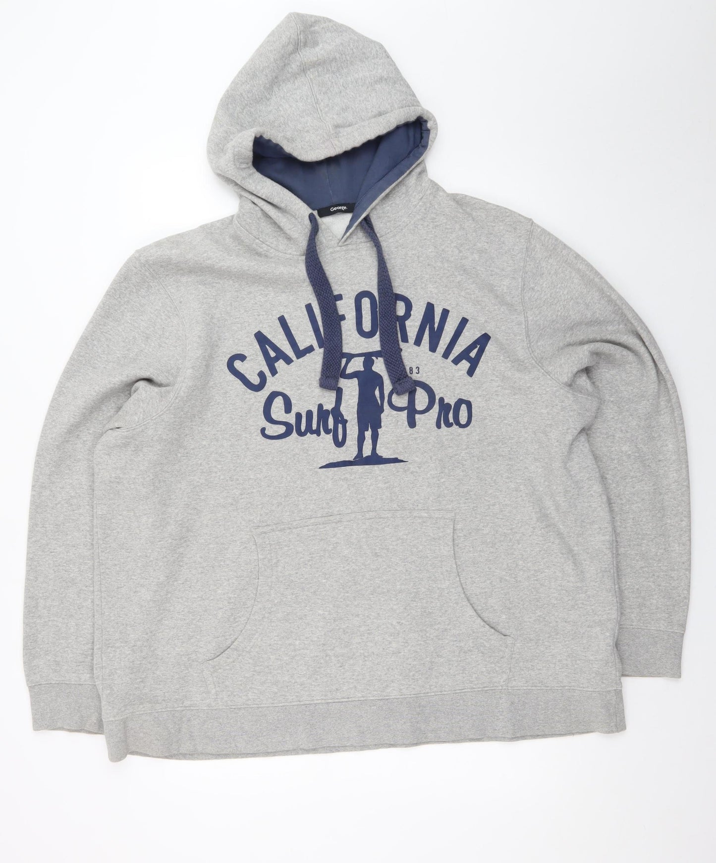 George Mens Grey Pullover Hoodie XX Large California Surf Graphic