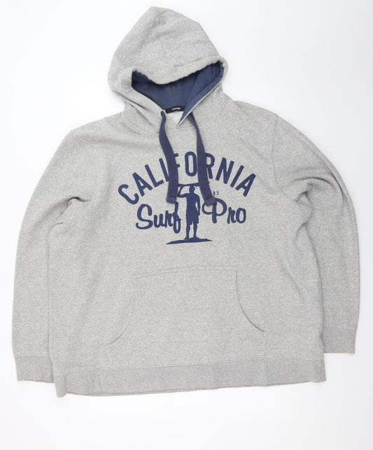 George Mens Grey Pullover Hoodie XX Large California Surf Graphic