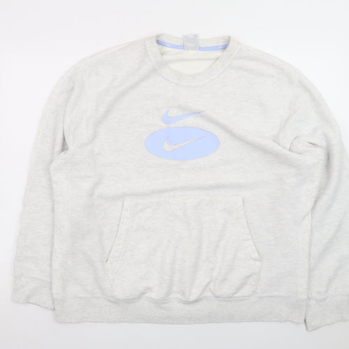 Nike Womens Grey XL Pullover Sweatshirt with Logo