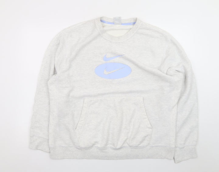 Nike Womens Grey XL Pullover Sweatshirt with Logo