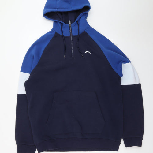 Slazenger Men's Blue XL 1/2 Zip Fleece Hoodie Sweatshirt