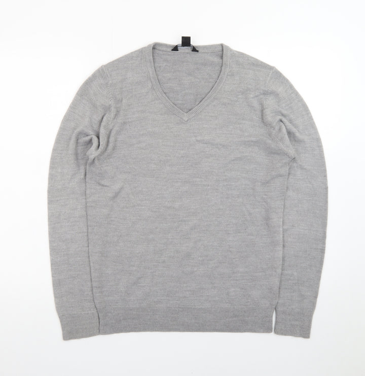 Cedar Wood State Men's Grey V-Neck Pullover Sweatshirt Size S