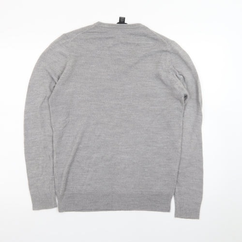 Cedar Wood State Men's Grey V-Neck Pullover Sweatshirt Size S