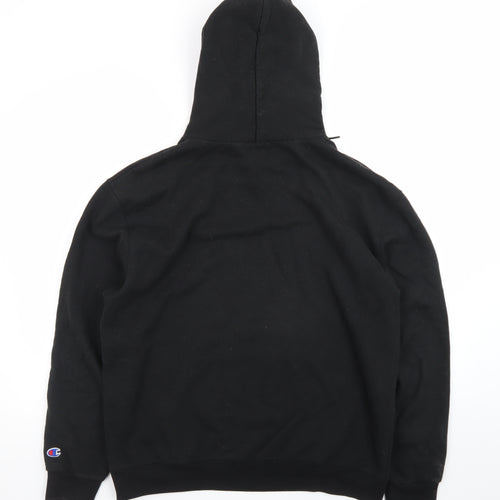 Champion Men's Black Pullover Hoodie Large Fleece Sweatshirt