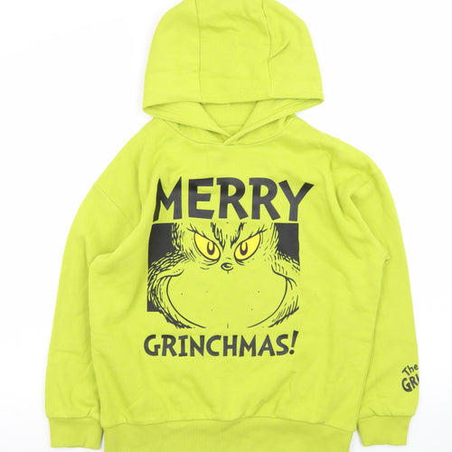 The Grinch Boys Green Hoodie 10-11 Years Pullover Christmas Graphic Print