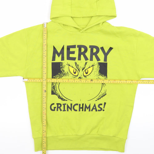 The Grinch Boys Green Hoodie 10-11 Years Pullover Christmas Graphic Print