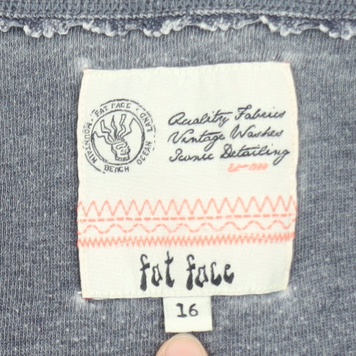 Fat Face Womens Blue Size 16 Pullover Sweatshirt Casual Cotton