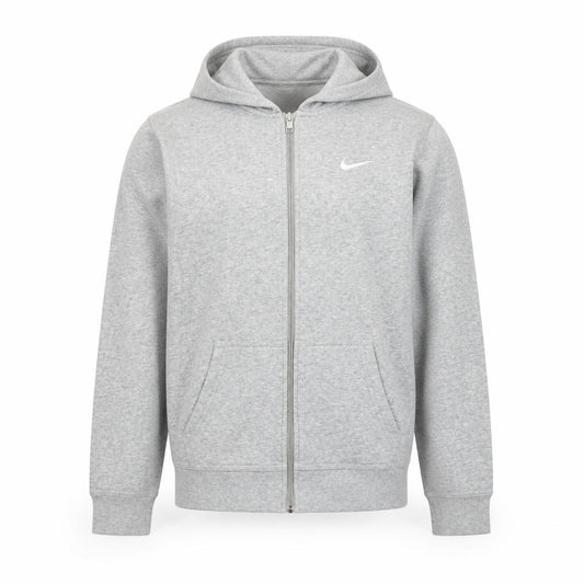 Front view of Nike Teens Grey Full Zip Hoodie XL Regular Fit