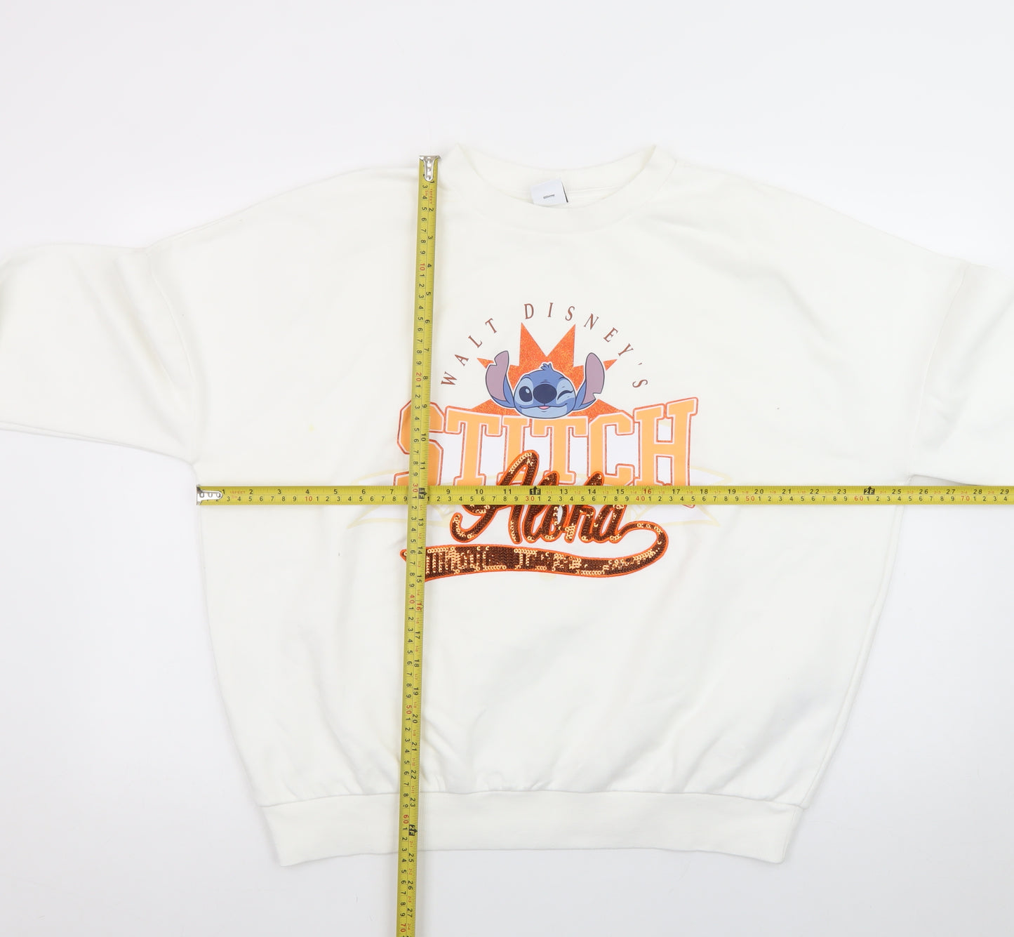 Disney Stitch Aloha White Sweatshirt Women's M 12-14 George