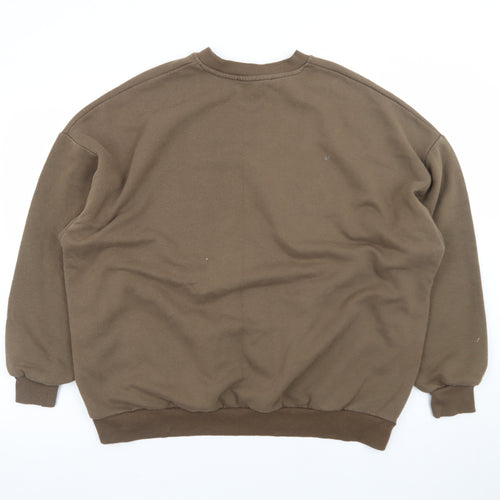Bershka Men’s Brown Dragon Graphic Pullover Sweatshirt Size M
