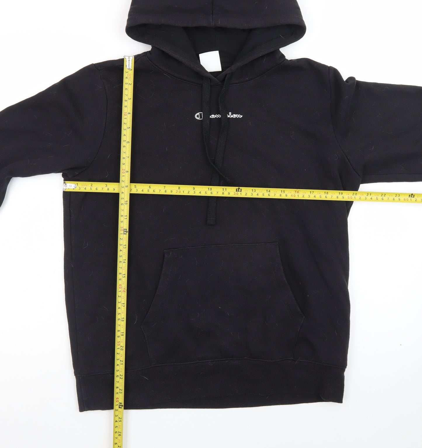 Champion Men’s Black Pullover Hoodie Large Fleece Regular Fit