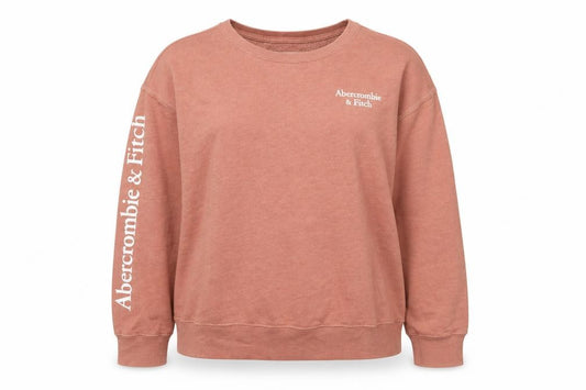 Front view of Abercrombie & Fitch Women's Brown Logo Pullover Sweatshirt XL