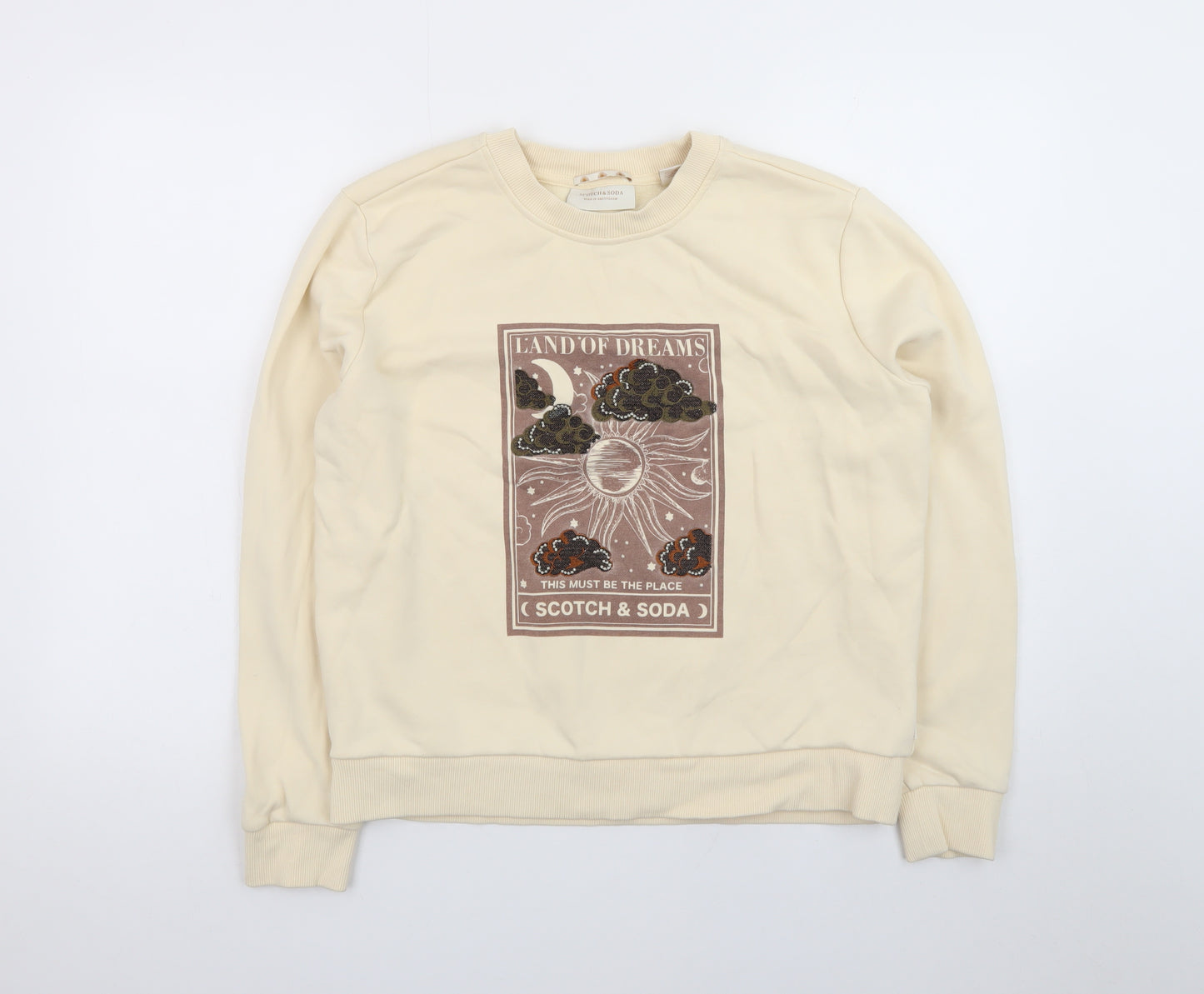 Scotch & Soda Women's Beige Land of Dreams Pullover Sweatshirt Size S