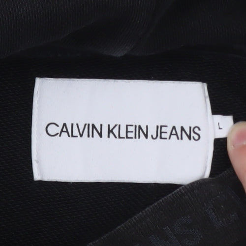 Calvin Klein Jeans Men's Black L Pullover Hoodie with Logo