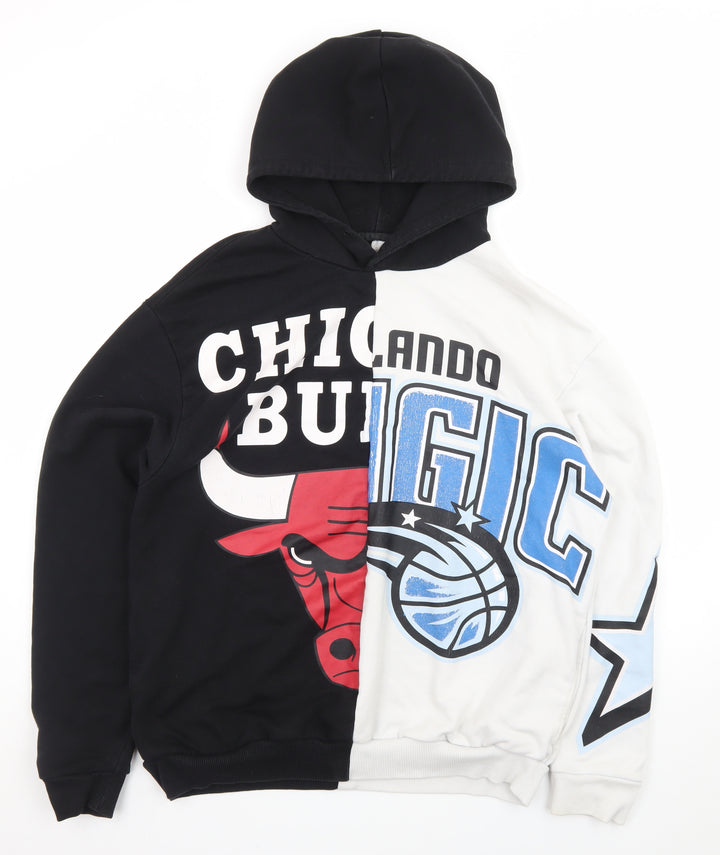 Bershka Men’s Multicolour NBA Graphic Pullover Hoodie Size M
