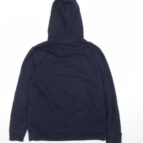 Adidas Teens Blue Pullover Hoodie 164 Logo Fleece Sweatshirt