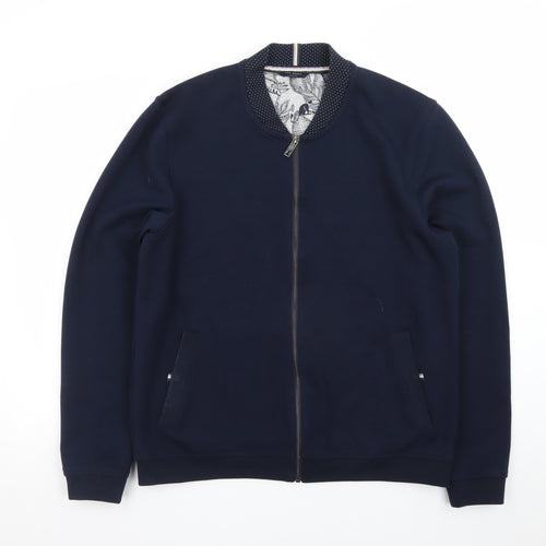 Ted Baker Men's Blue Bomber Jacket Size L Cotton Blend
