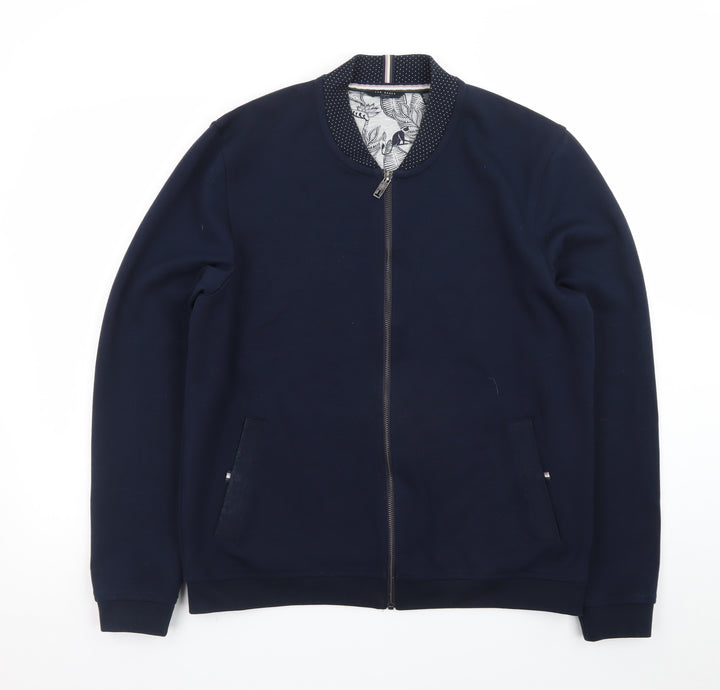 Ted Baker Men's Blue Bomber Jacket Size L Cotton Blend