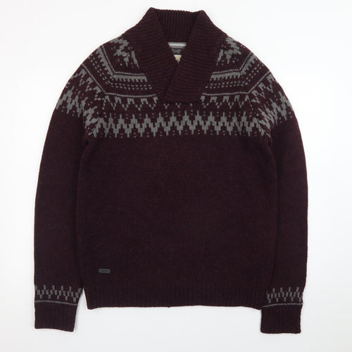 Rocha John Rocha Men’s Brown Fair Isle Wool Jumper Size M