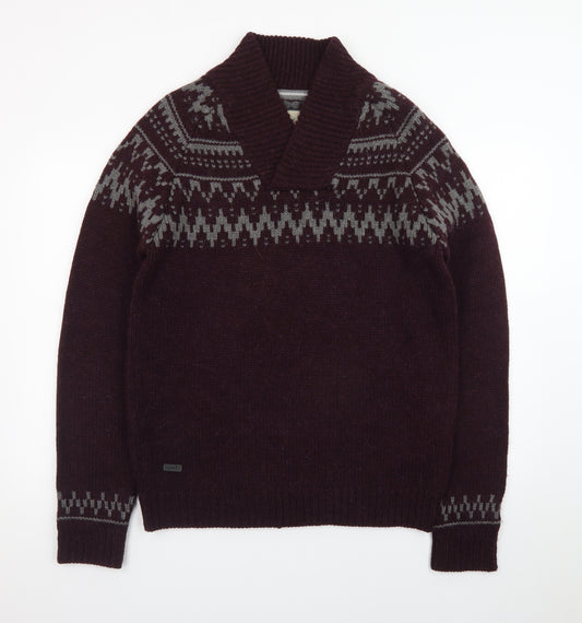 Rocha John Rocha Men’s Brown Fair Isle Wool Jumper Size M