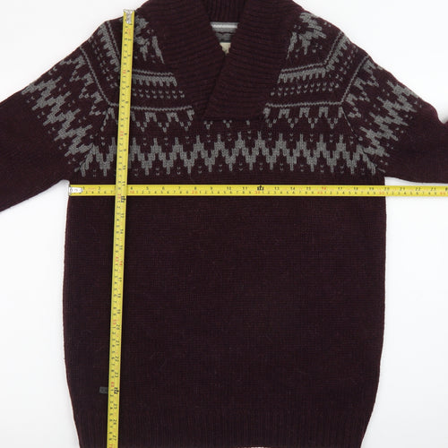 Rocha John Rocha Men’s Brown Fair Isle Wool Jumper Size M