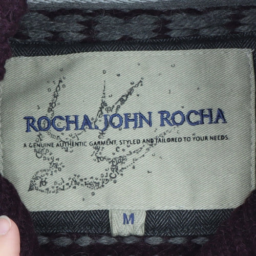 Rocha John Rocha Men’s Brown Fair Isle Wool Jumper Size M